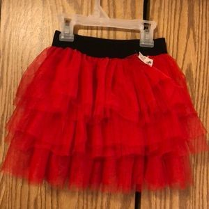 Black waisted Red tule tutu for girls 12m dress up